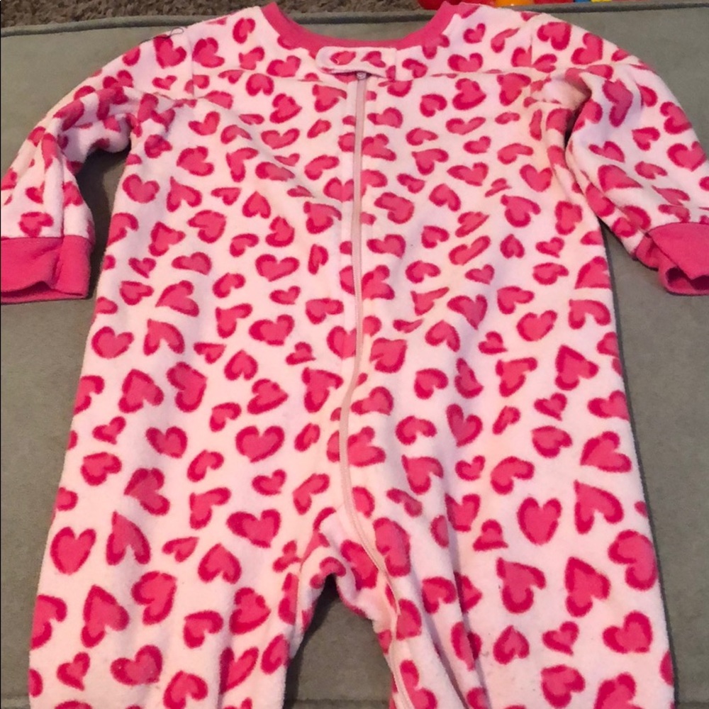 Fleece footie zipper pajamas